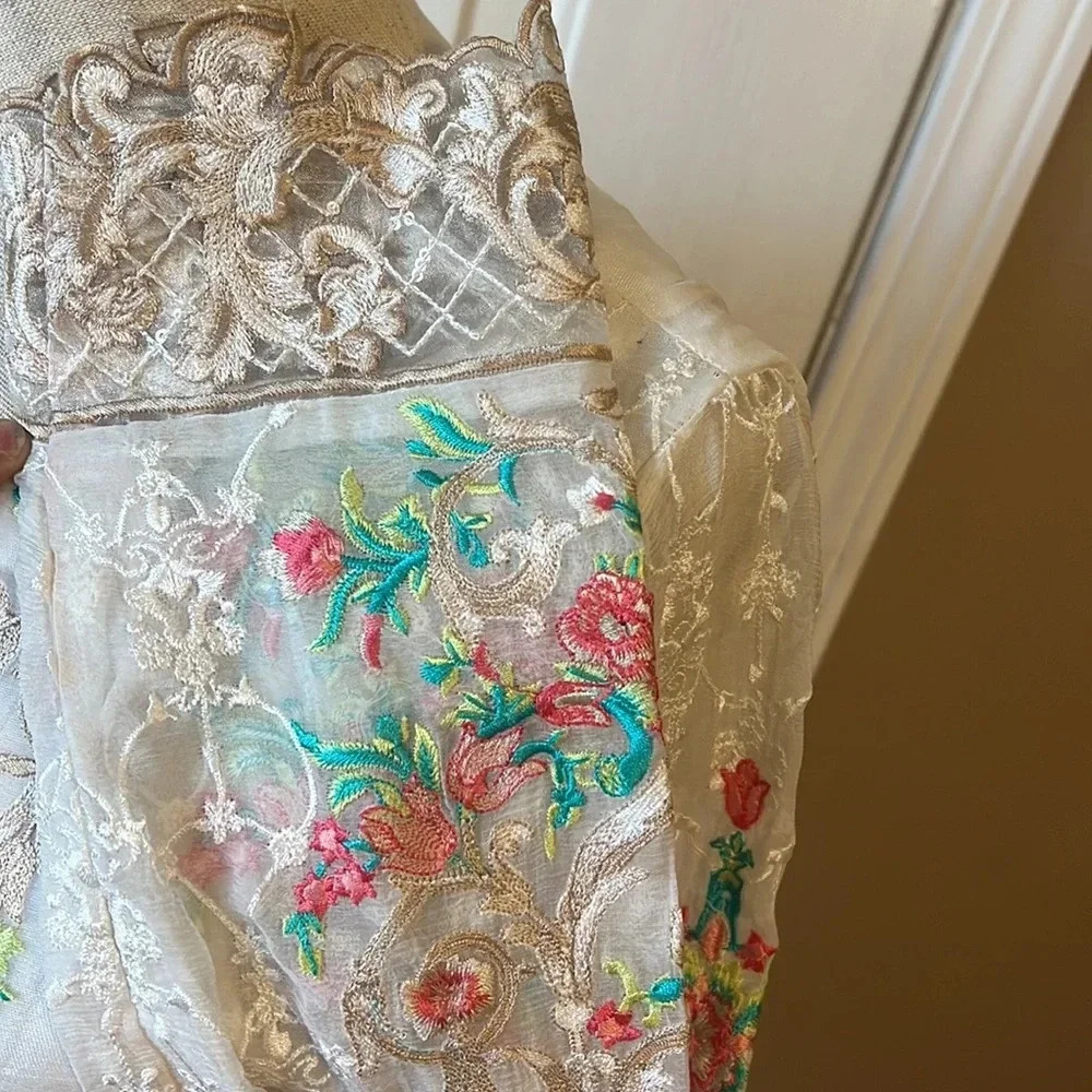 Beautiful 🤩 embroidered Indian tunic top ￼size S - Picture 9 of 15